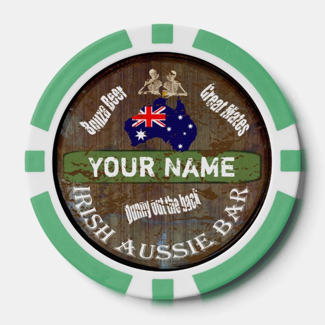 Personalised Irish Pub sign Poker Chips (Front)
