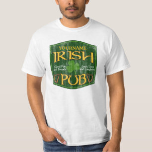 Personalised Irish Pub Sign T-Shirt