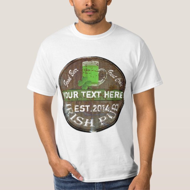 Personalised Irish pub sign T-Shirt (Front)