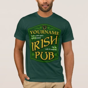 Personalised Irish Pub Sign T-shirts