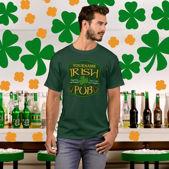 Personalised Irish Pub St Patrick's Day Shirts (personalized irish pub tshirt)