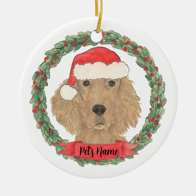 Personalised Irish Setter Ceramic Ornament (Front)