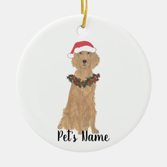 Personalised Irish Setter Ceramic Ornament (Front)