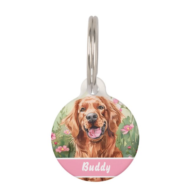 Personalised Irish Setter Dog Tag (Front)