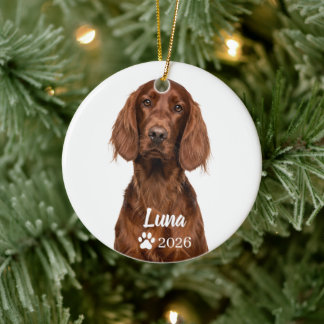 Personalised Irish Setter, Red Dog Photo Ornament