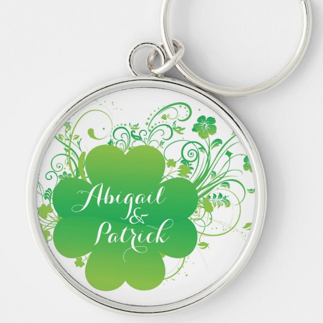 Personalised Irish Shamrock Keychain (Front)