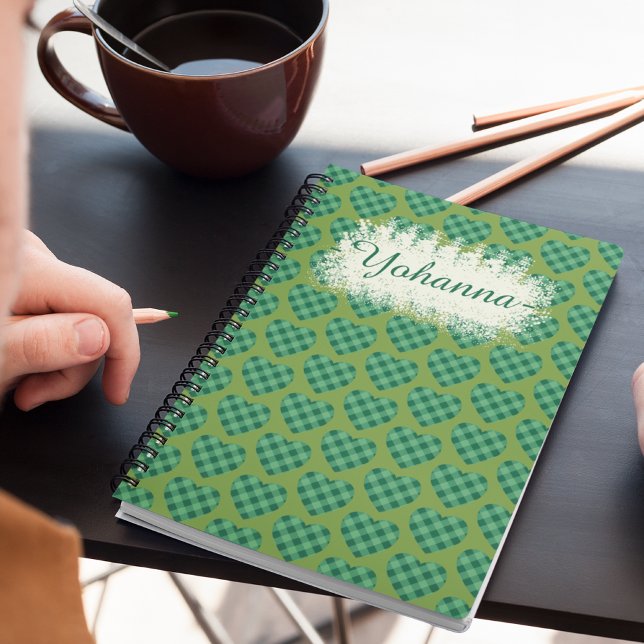Personalised Irish Tartan Heart Design Notebook (Personalized Irish Tartan Heart Design Notebook)