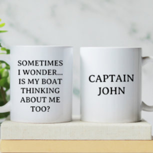 Personalised Is My Boat Thinking   Funny Boating Coffee Mug