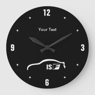 Personalised ISF white brushstroke logo Large Clock