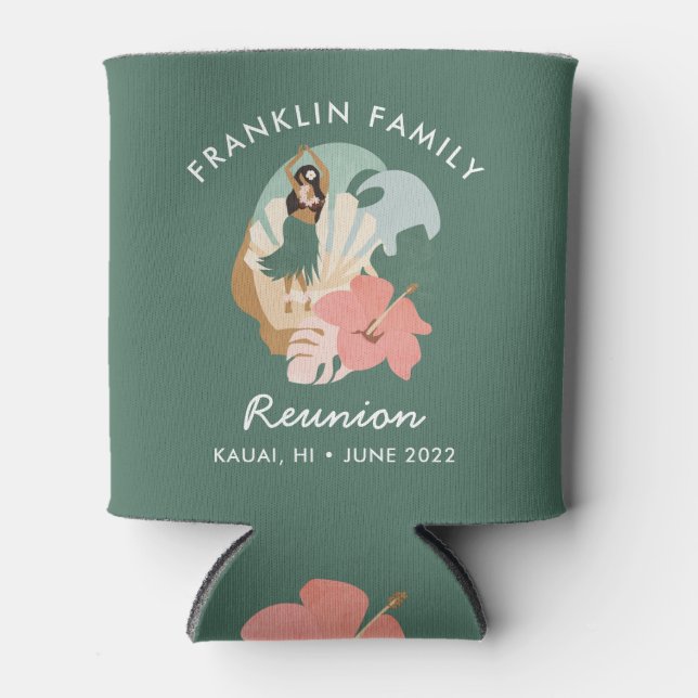 Personalised Island Family Reunion Bottle or Can Cooler (Front)