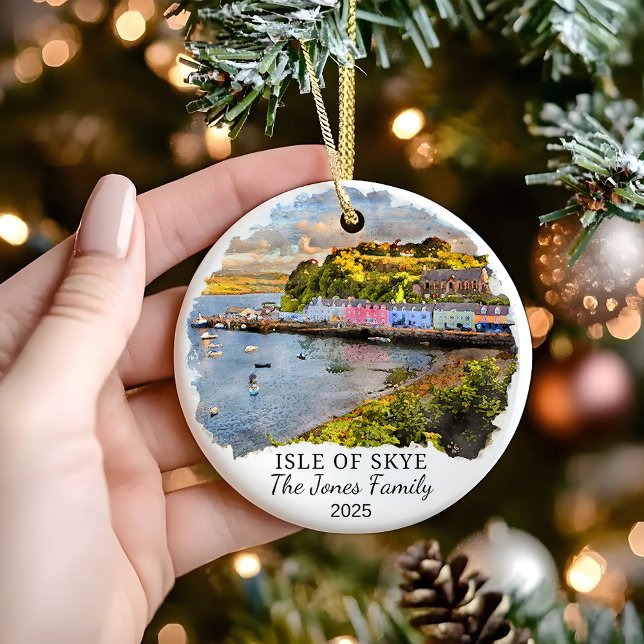 Personalised Isle of Skye Ornament, Scotland Gift Ceramic Ornament (Creator Uploaded)