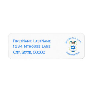 Personalised Israeli Angel Hanukkah Flag  Return Address Label