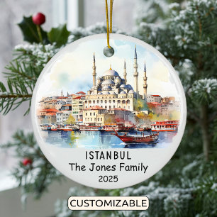 Personalised Istanbul Ornament, Turkey Ceramic Ornament