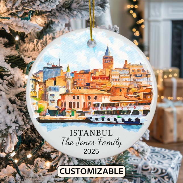 Personalised Istanbul Ornament, Turkey Gift Ceramic Ornament (Creator Uploaded)