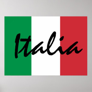 Personalised Italia Italian Flag Poster