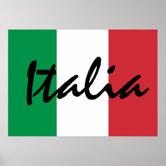 Personalised Italia Italian Flag Poster