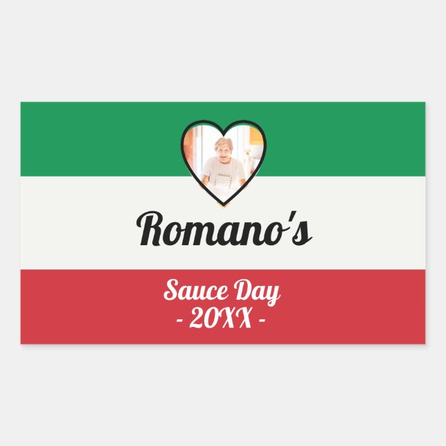 Personalised Italian Family Sauce Day Label  (Front)