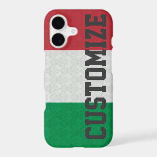 Personalised Italian Flag Damask Pattern