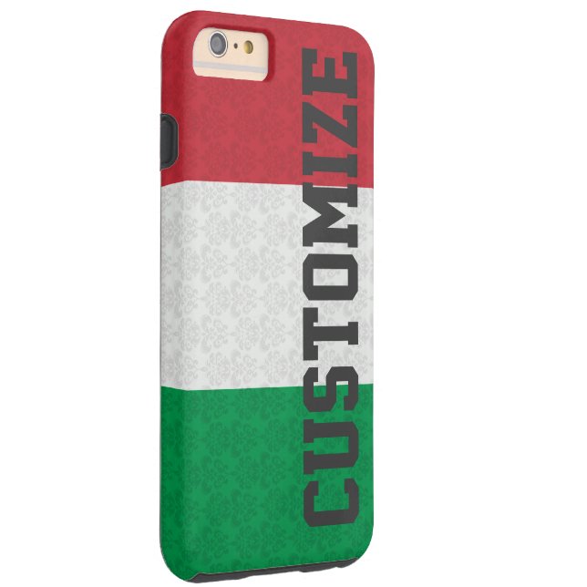 Personalised Italian Flag Damask Pattern Case-Mate iPhone Case (Back/Right)
