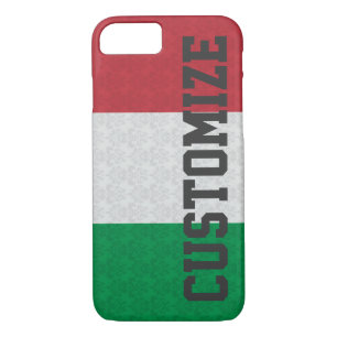 Personalised Italian Flag Damask Pattern iPhone 8/7 Case