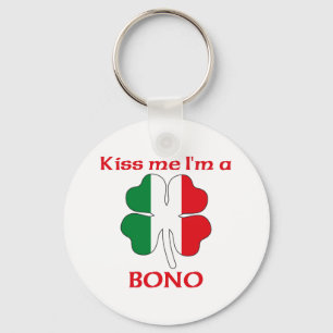 Personalised Italian Kiss Me I'm Bono Key Ring