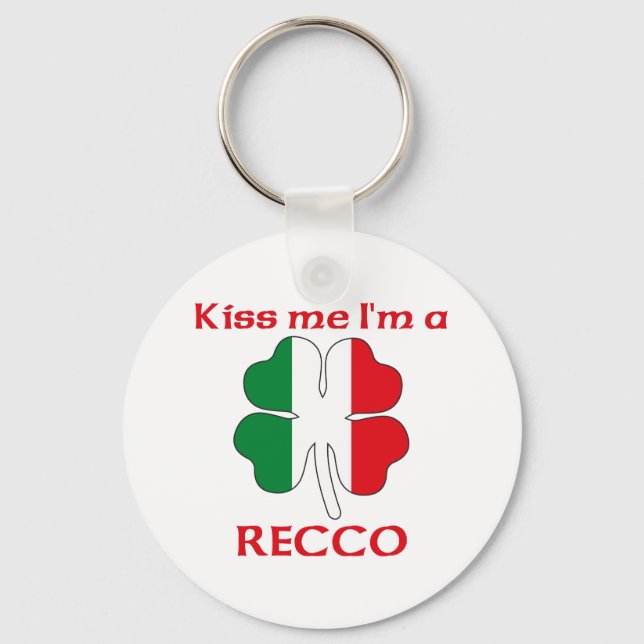 Personalised Italian Kiss Me I'm Recco Key Ring (Front)