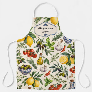 Personalised Italian Kitchen Apron - Mediterranean