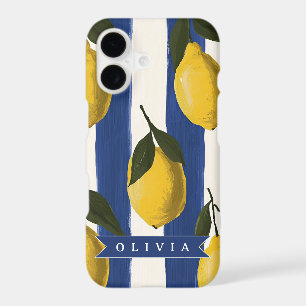Personalised Italian Lemon Stripe Coastal 
