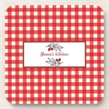 Personalised Italian Red Gingham Cooking 