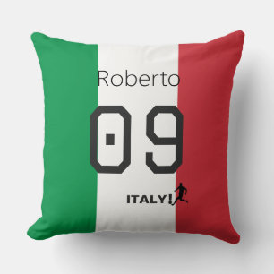 Personalised Italy National Flag Colours Soccer Fa Cushion
