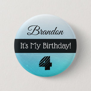 Personalised Its My Birthday Blue Boy's Button