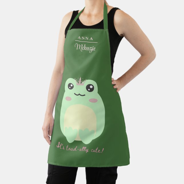 Personalised It's Toad-ally Cute Ladies' Apron (Insitu)