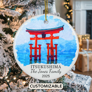 Personalised Itsukushima Ornament, Japan Ceramic Ornament