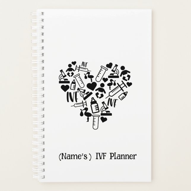 Personalised IVF Heart Infertility/IUI Planner (Front)