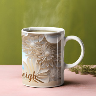 Personalised Ivory Coast 3D look Beach Coffee Mug