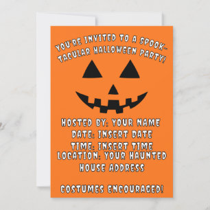 Personalised Jack-o'-Lantern Halloween Party Invitation