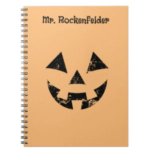 Personalised Jack-o-lantern pumpkin face Halloween Notebook