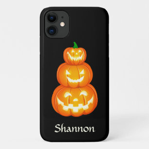 Personalised Jack-o-lantern trio Halloween iPhone 11 Case