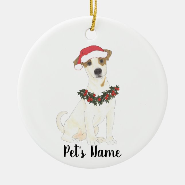 Personalised Jack Russell Terrier Ceramic Ornament (Front)