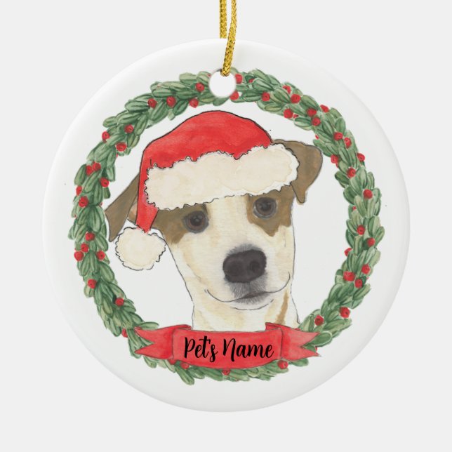 Personalised Jack Russell Terrier Ceramic Ornament (Front)