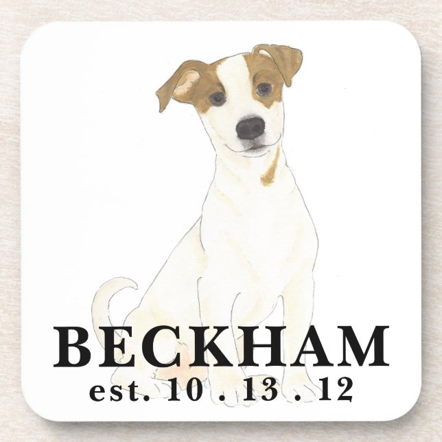 Personalised Jack Russell Terrier Coaster (Front)
