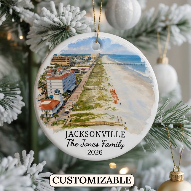 Personalised Jacksonville Ornament, Custom Florida Ceramic Ornament (Creator Uploaded)