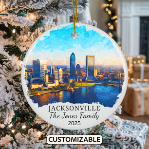 Personalised Jacksonville Ornament, Florida State Ceramic Ornament