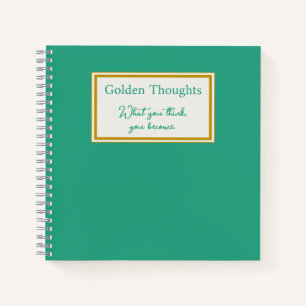 Personalised Jade Green and Gold Journal