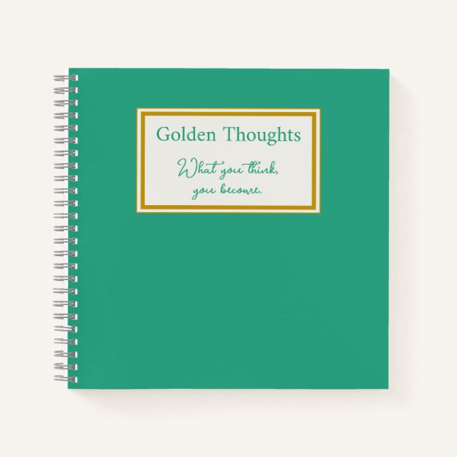 Personalised Jade Green and Gold Journal (Front)