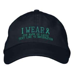 Personalised Jade Ribbon Awareness Embroidery Embroidered Hat