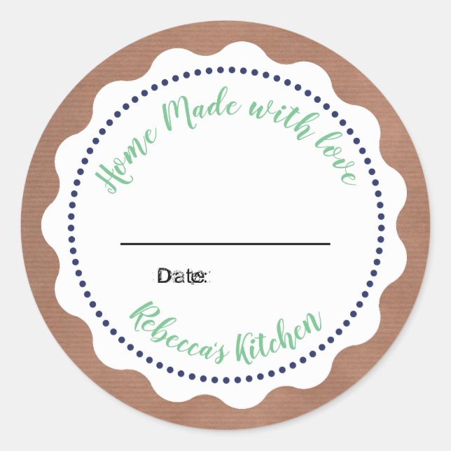 Personalised Jam Canning | Homemade  Mason Jar Classic Round Sticker (Front)