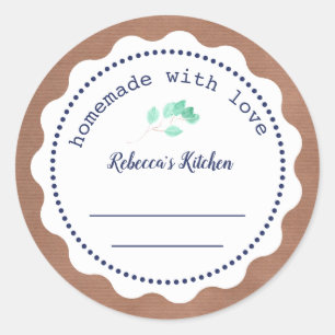 Personalised Jam Canning   Homemade  with love Classic Round Sticker