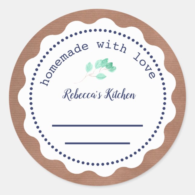 Personalised Jam Canning | Homemade  with love Classic Round Sticker (Front)