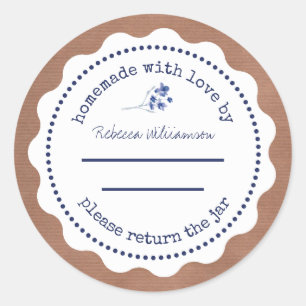 Personalised Jam Canning   Homemade  with love Classic Round Sticker